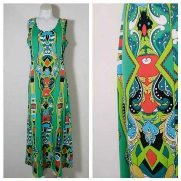 Vintage Pucci Print inspo Style 90s psychedelic mod Bold dress - Picture 1 of 8